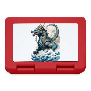 Vintage Ukiyo-E Kunst Japanischer Drache Design - Brotdose - Rot - Vorne