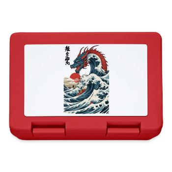 Vintage Ukiyo-E Art Japanese Dragon Design - Lunchbox - red - Front