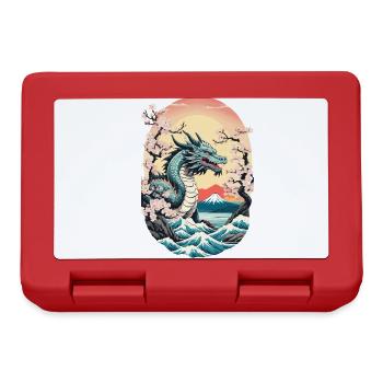 Dragon Anime Vintage Japanese Mythology Art - Lunchbox - red - Front