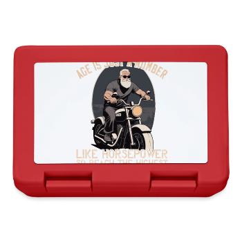 Lustiger Biker Opa Vintage Motorrad Retro Style - Brotdose - Rot - Vorne