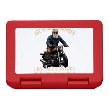 Drôle de motard grand-père moto vintage style rétro - Boîte à goûter - rouge - Devant