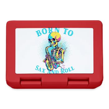 Born Saxophone Player Funny Jazz Design - Lunchbox - red - Front