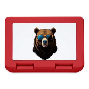 Alpha Dad Funny Bear Father Perfect Style - Lunchbox - red - Front