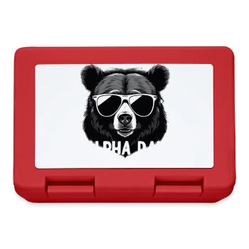 Alpha Dad Funny Bear Father Perfect Style - Lunchbox - red - Front