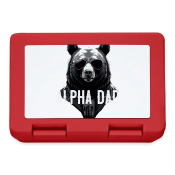 Alpha Dad Funny Bear Father Perfect Style - Lunchbox - red - Front