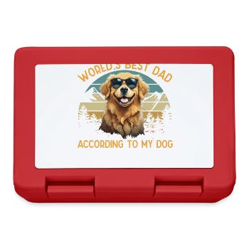 Welt Bester Hundepapa Golden Retriever Lustige - Brotdose - Rot - Vorne