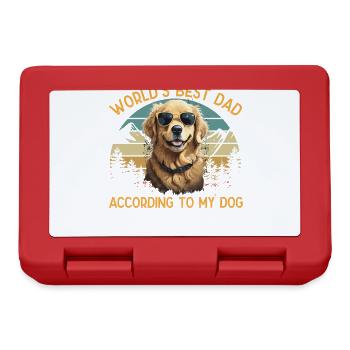World Best Dog Dad Golden Retriever Funny - Lunchbox - red - Front