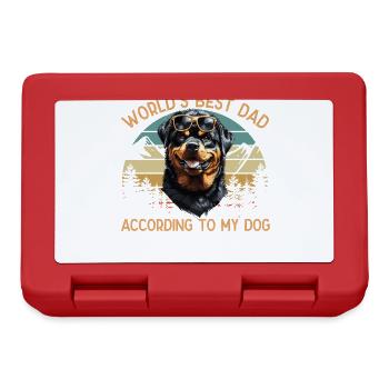 Meilleur chien du monde papa rottweiler motifs drôles - Boîte à goûter - rouge - Devant