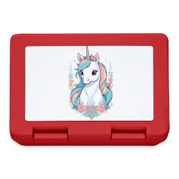 Funny Unicorns Pastel Colors - Lunchbox - red - Front