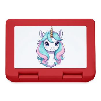 Pastel Colors Funny Unicorns for Unicorn - Lunchbox - red - Front