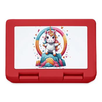 Licornes drôles Jolie fille licorne - Boîte à goûter - rouge - Devant