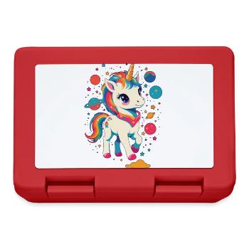Licornes drôles Jolie fille licorne - Boîte à goûter - rouge - Devant