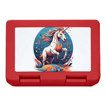 Unique Birthday Motif Funny Unicorns - Lunchbox - red - Front