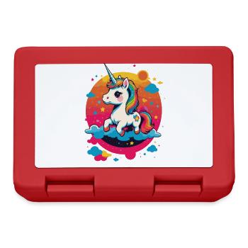 Licornes drôles Jolie fille licorne - Boîte à goûter - rouge - Devant