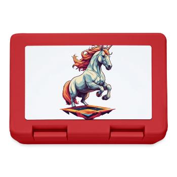 Funny Unicorns Unique Birthday Motif - Lunchbox - red - Front