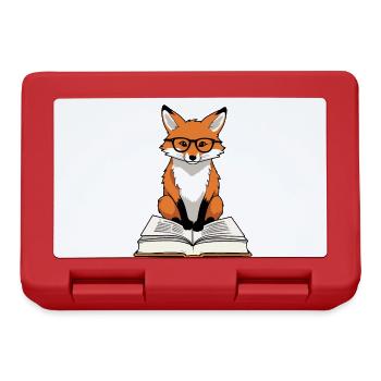Niedlicher Buch Liebhaber Fuchs Mit Brille - Brotdose - Rot - Vorne