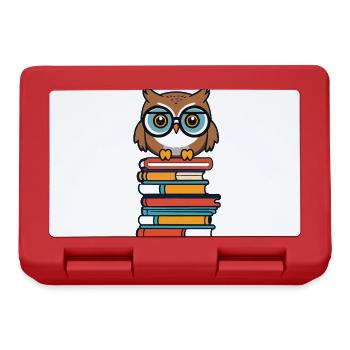 Illustration de livre liteCute pour l’amoureux des hiboux - Boîte à goûter - rouge - Devant