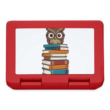 Bücher Eule Eulen Liebhaber Süße Buch Illustration - Brotdose - Rot - Vorne