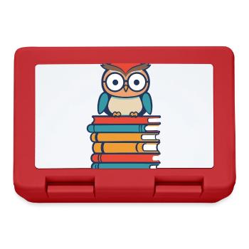 Books Owl Cute Bookworm Bookworm Bookworm - Lunchbox - red - Front