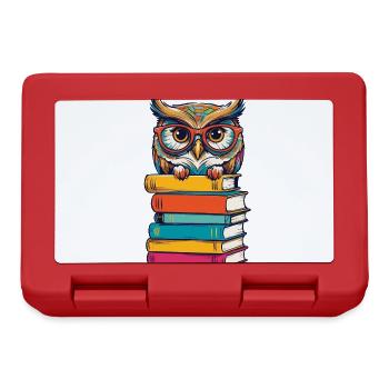 Livres Hibou Mignon Livre Illustration Littérature - Boîte à goûter - rouge - Devant