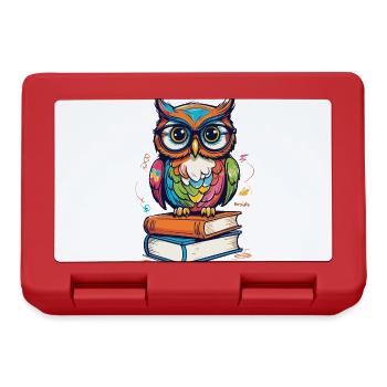 Cute Book Illustration Owls Lover - Lunchbox - red - Front