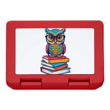 Livres Hibou Lecture Hibou Littérature Livre Amour - Boîte à goûter - rouge - Devant