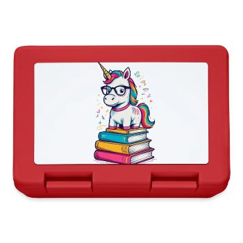 Cute Unicorn Bookworm Magical Unicorns - Lunchbox - red - Front
