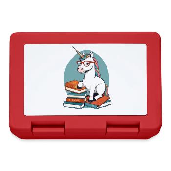 Licorne Fantasy Histoires Rat de bibliothèque mignon - Boîte à goûter - rouge - Devant