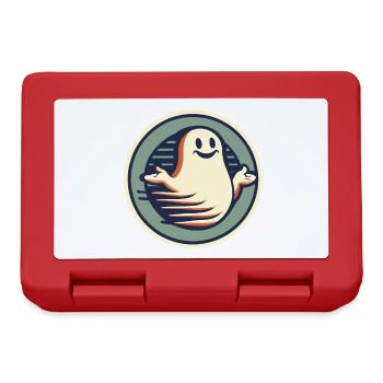 Funny Vintage Ghost Knows Nothing Halloween - Lunchbox - red - Front