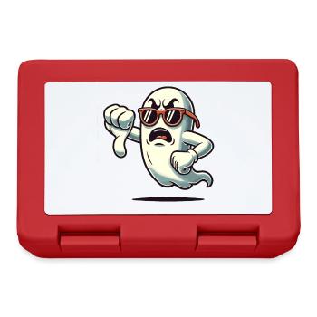 Cool Ghost Gives Thumbs Down Funny Halloween - Lunchbox - red - Front