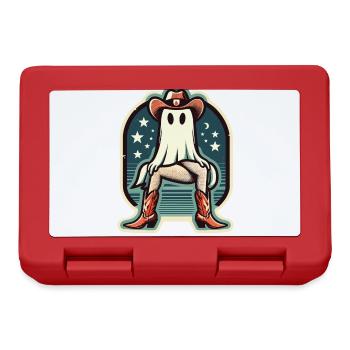 Funny Cow Girl Ghost Cowboy Boots Hat - Lunchbox - red - Front