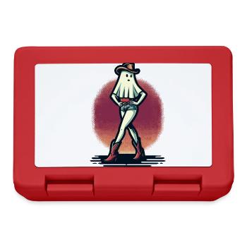 Funny Cowboy Girl Ghost Cowboy Hat Boots - Lunchbox - red - Front