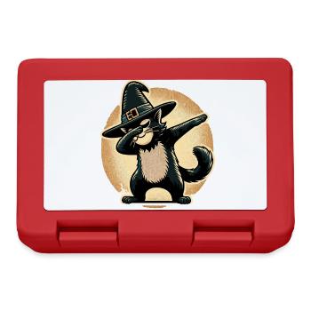 Dabbende Hexen Katze Dabbing Haustier Halloween - Brotdose - Rot - Vorne