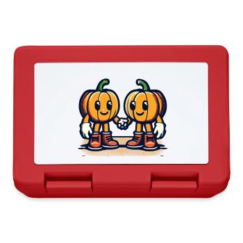 Cute Pumpkin Twins Halloween Costume - Lunchbox - red - Front
