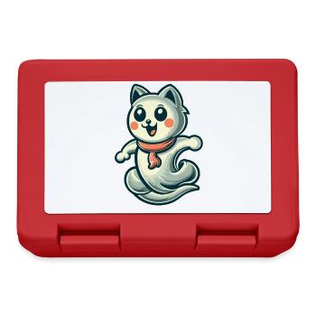 Niedliche Geister Katze Kawaii Geist Haustier - Brotdose - Rot - Vorne