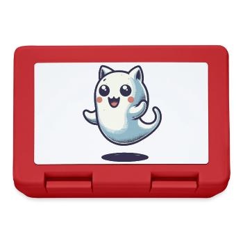 Niedliche Geister Katze Kawaii Geist Haustier - Brotdose - Rot - Vorne