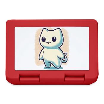 Niedliche Geister Katze Kawaii Geist Haustier - Brotdose - Rot - Vorne