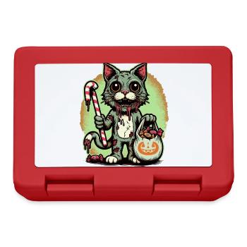Chat zombie effrayant Trick or Treat - Boîte à goûter - rouge - Devant