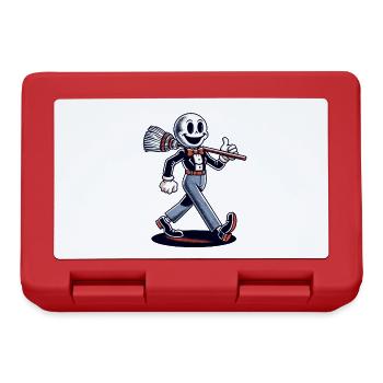 Dessin animé rétro balai de sorcière Magic Vintage Design - Boîte à goûter - rouge - Devant