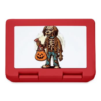 Untote Zombie Hund Süßes Oder Saures Halloween - Brotdose - Rot - Vorne