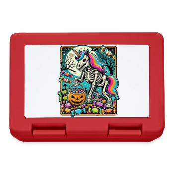 Drôle de squelette de licorne aime les bonbons - Boîte à goûter - rouge - Devant