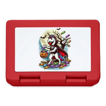 Funny Vampire Unicorn Loves Candy - Lunchbox - red - Front