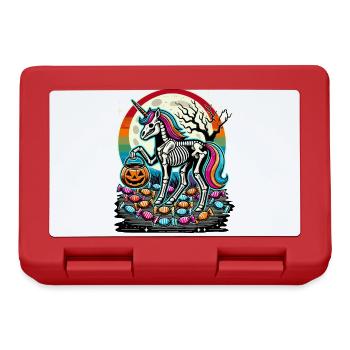 Drôle de squelette de licorne aime les bonbons - Boîte à goûter - rouge - Devant