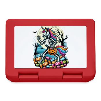 Drôle de licorne squelette mentant bonbons - Boîte à goûter - rouge - Devant