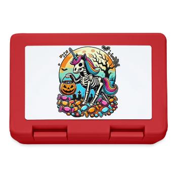 Drôle de squelette de licorne aime les bonbons - Boîte à goûter - rouge - Devant