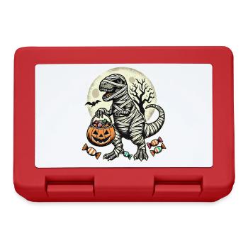 Funny T-Rex Mummy Loves Candy - Lunchbox - red - Front