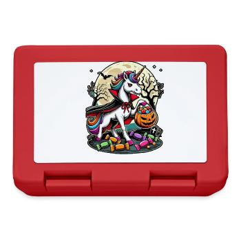 Funny Vampire Unicorn Loves Candy - Lunchbox - red - Front
