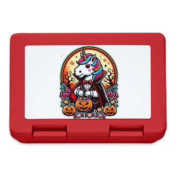 Funny Vampire Unicorn Loves Candy - Lunchbox - red - Front