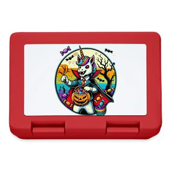 Funny Vampire Unicorn Loves Candy - Lunchbox - red - Front
