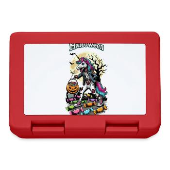 Drôle de licorne zombie aime les bonbons - Boîte à goûter - rouge - Devant